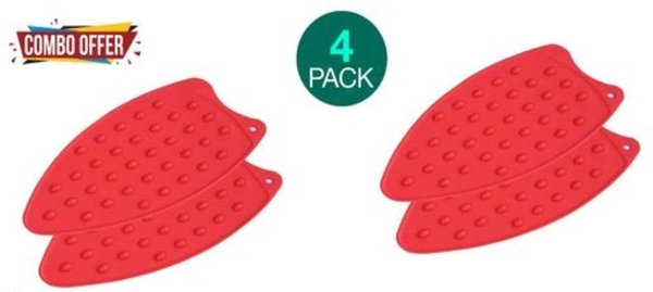 4 Pcs Silicone Iron Mat Pad | High Heat Resistant Iron Insulation Pad, 27x14 cm - 27x 14 cm, Silicon, Pack of 4 Pieces